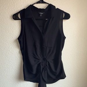 Black front tie blouse- Express